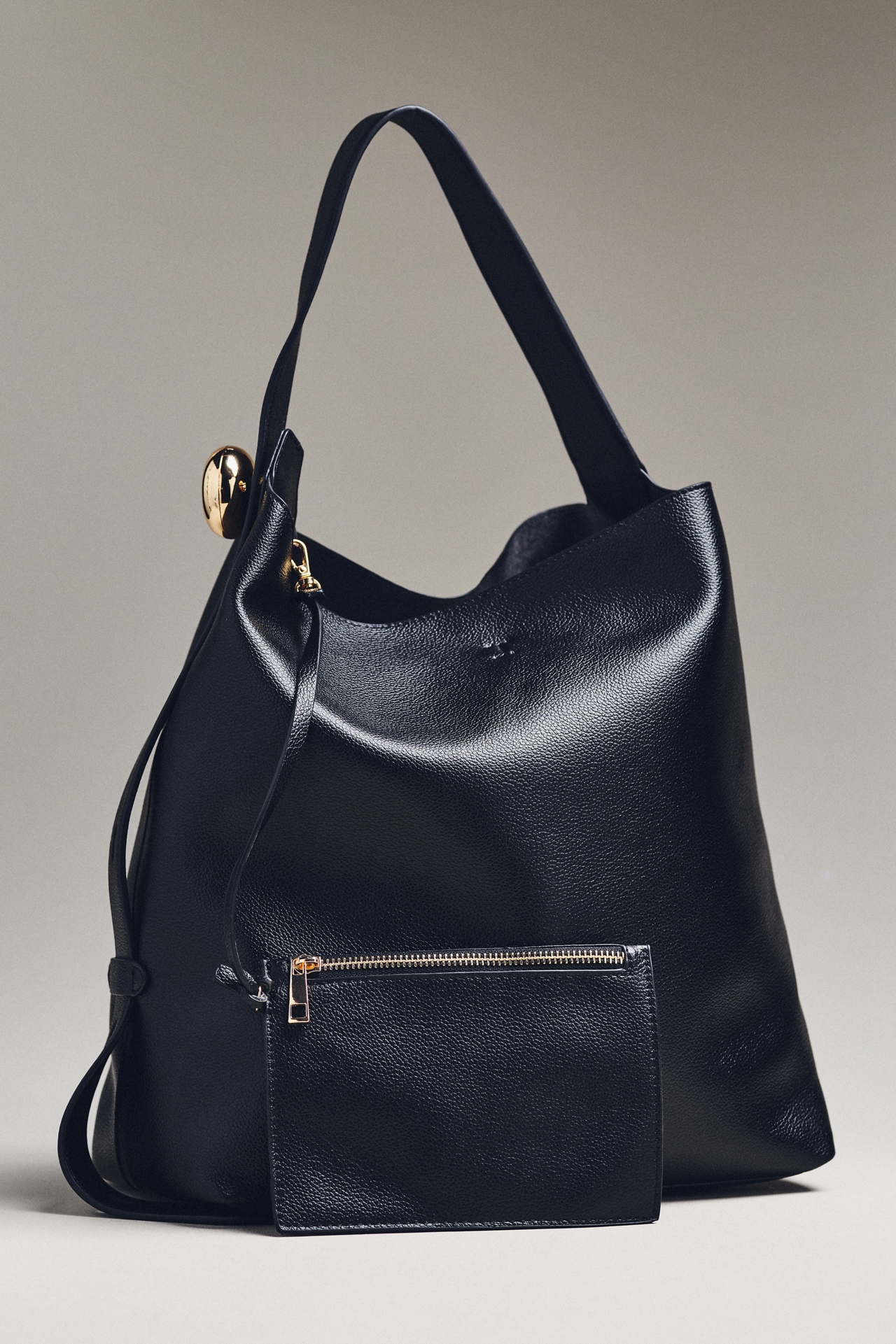 Slouchy Faux-Leather Tote