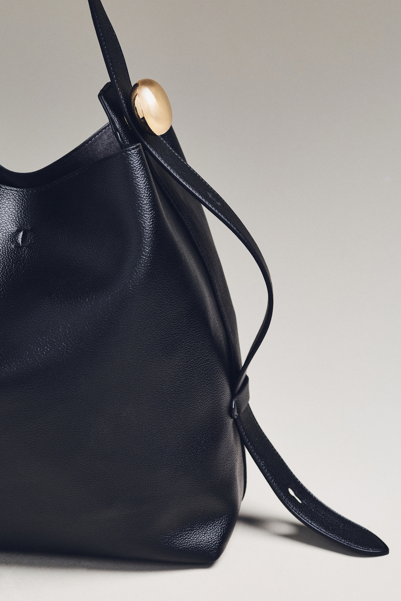Slouchy Faux-Leather Tote