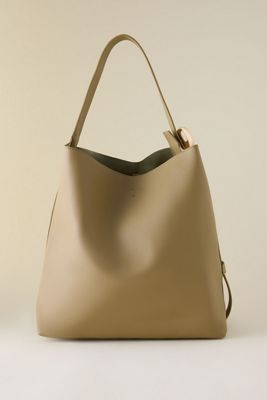 Slouchy Faux-Leather Tote Bag