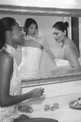 Bhldn Satin Corset Mini Dress In Multi