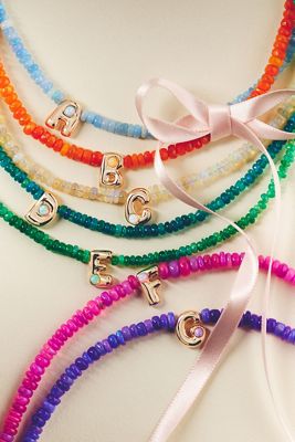 Beaded Bubble Monogram Necklace