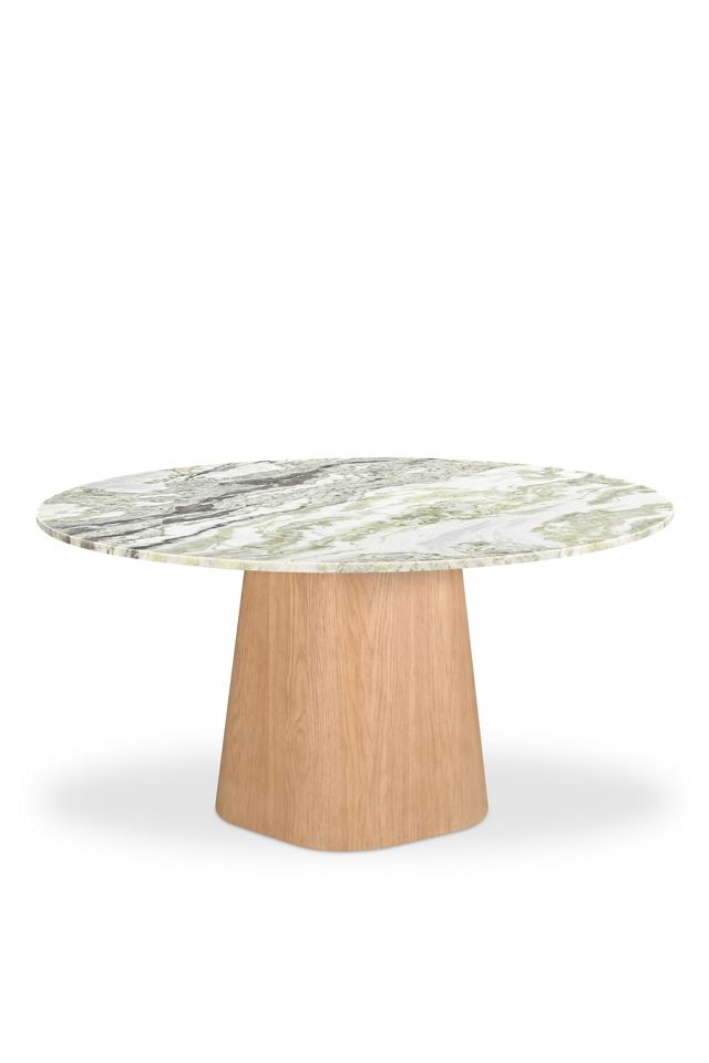 Evelyn Wood and Marble Dining Table #1