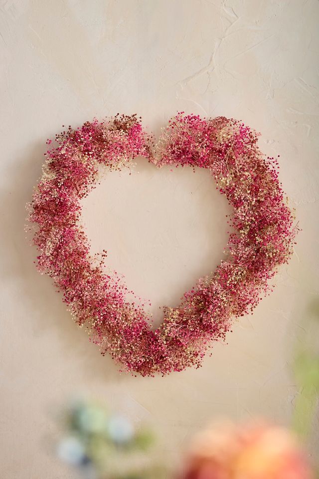 Pink Gypsophila Heart Wreath #2