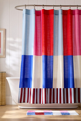 Damson Madder Cotton Printed Shower Curtain