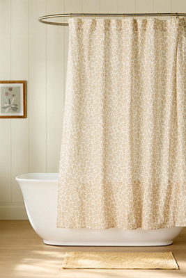 Anthropologie The Printed Cotton Slub Shower Curtain Collection In Neutral