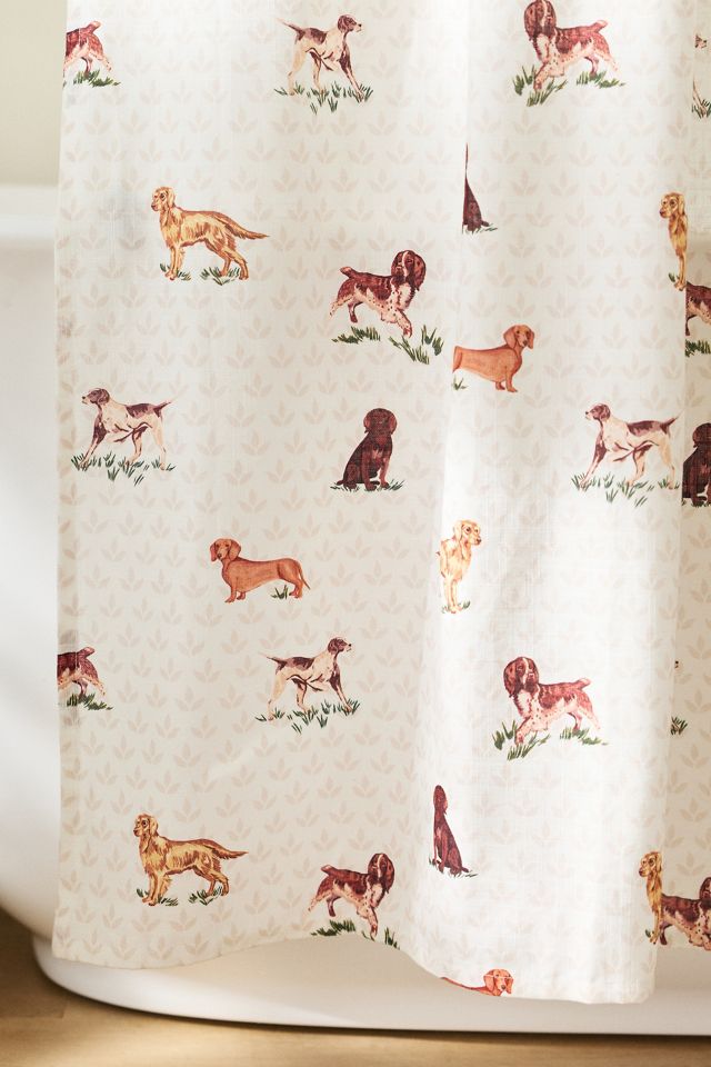 Printed Cotton Slub Shower Curtain Collection #1