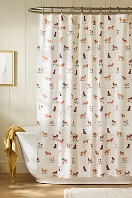 Printed Cotton Slub Shower Curtain Collection
