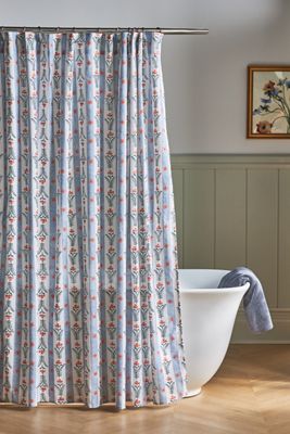 The Printed Cotton Slub Shower Curtain Collection
