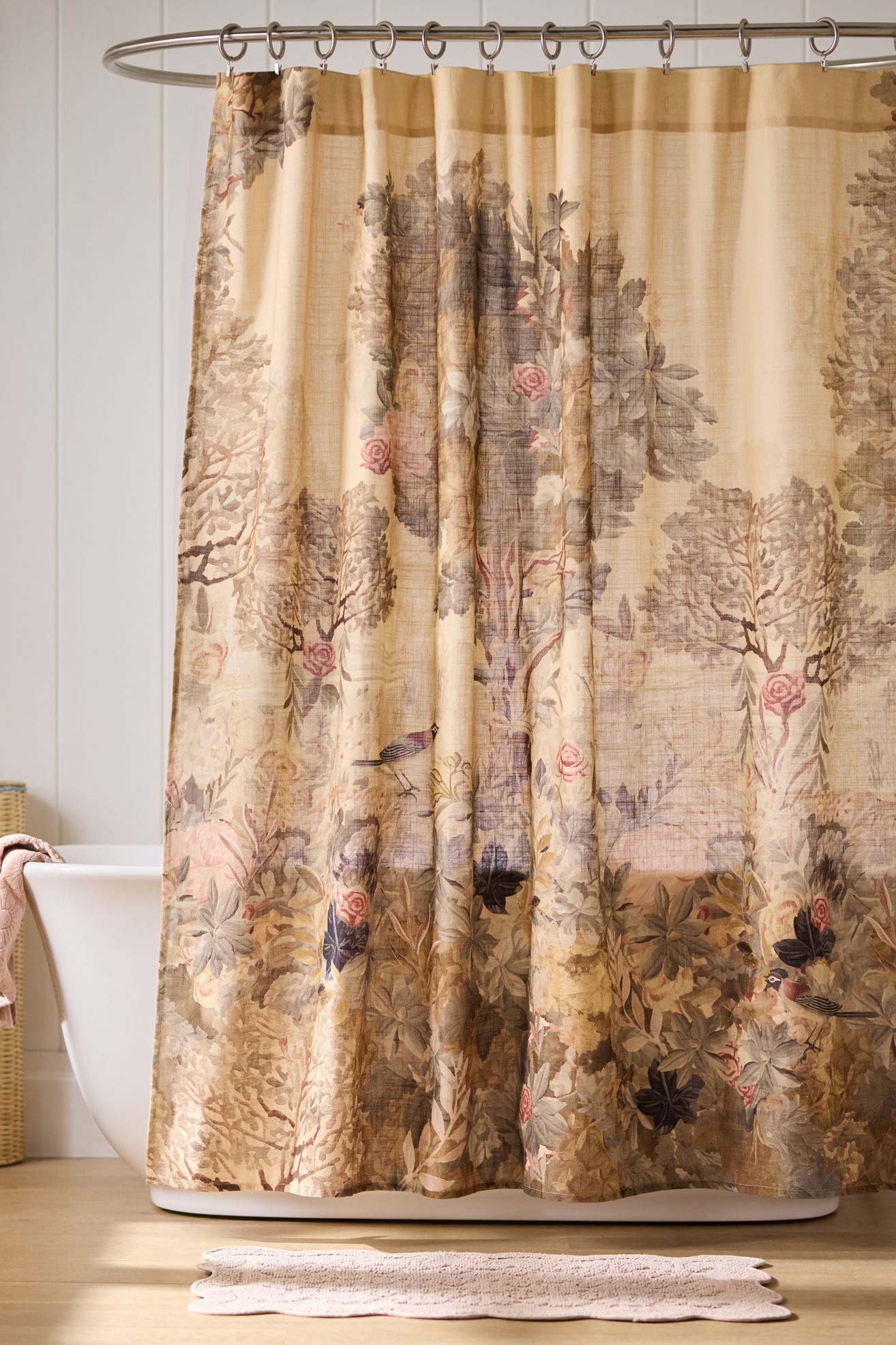 The Printed Cotton Slub Shower Curtain Collection - Francois, Standard, 72" x 72"