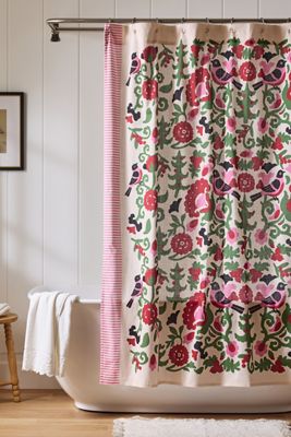 Printed Cotton Slub Shower Curtain Collection