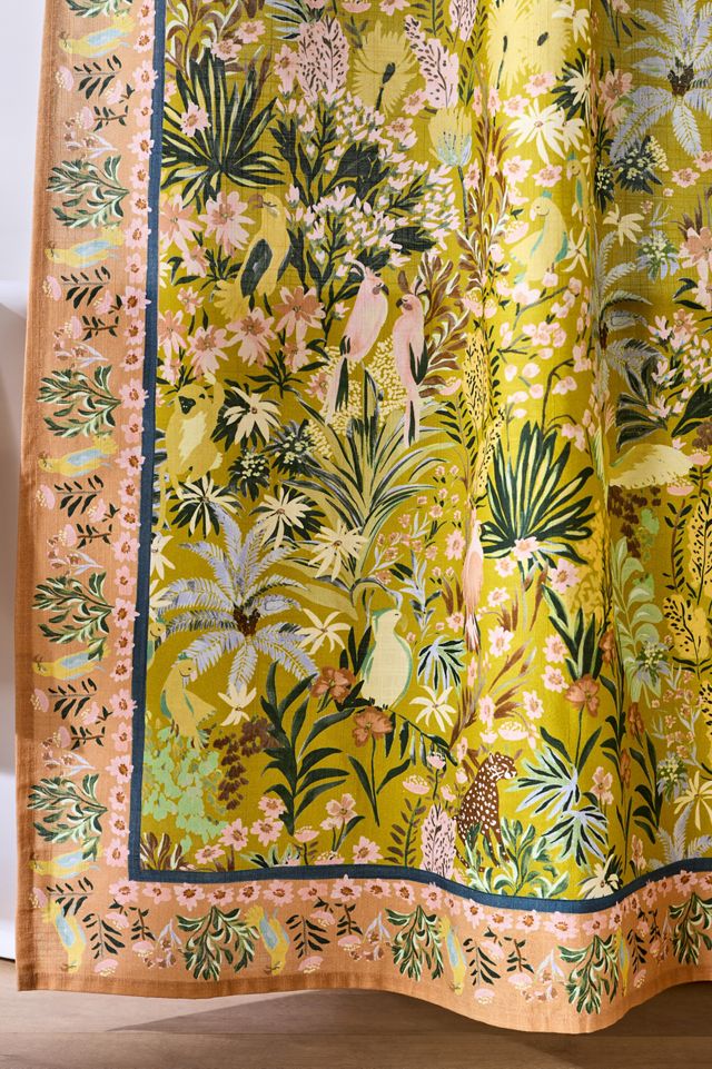 Printed Cotton Slub Shower Curtain Collection #1