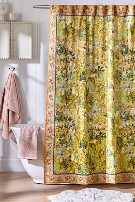 Printed Cotton Slub Shower Curtain Collection