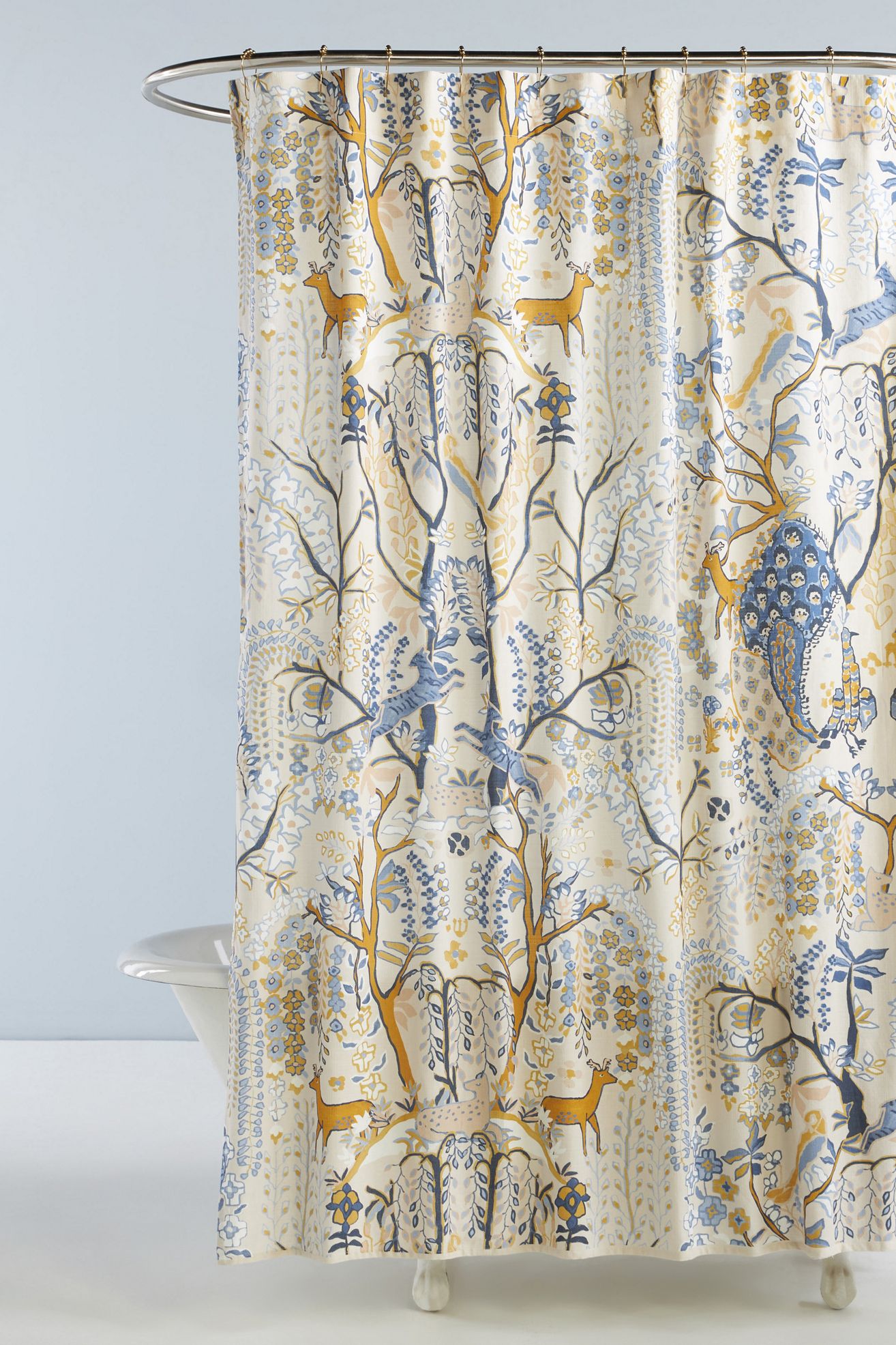 The Printed Cotton Slub Shower Curtain Collection - Foraged, 72" x 72"