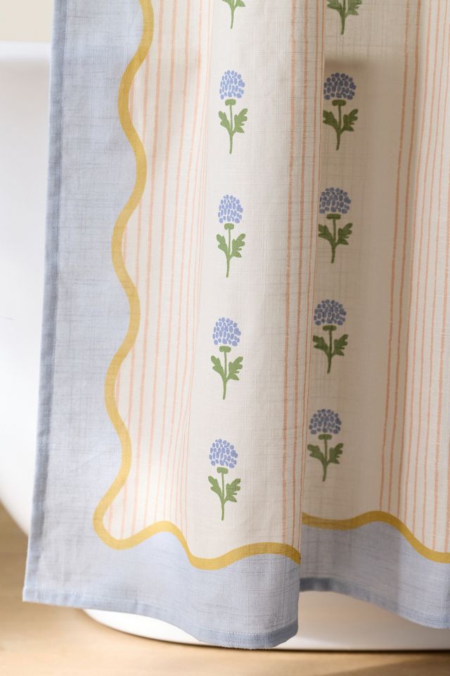 The Printed Cotton Slub Shower Curtain Collection