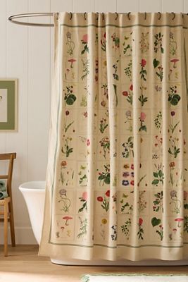 Printed Cotton Slub Shower Curtain Collection