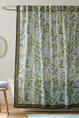 Printed Cotton Slub Shower Curtain Collection