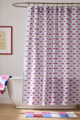 Printed Cotton Slub Shower Curtain Collection