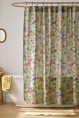 Printed Cotton Slub Shower Curtain Collection