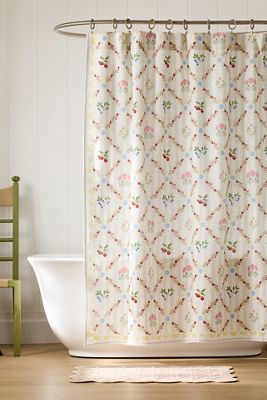 Printed Cotton Slub Shower Curtain Collection