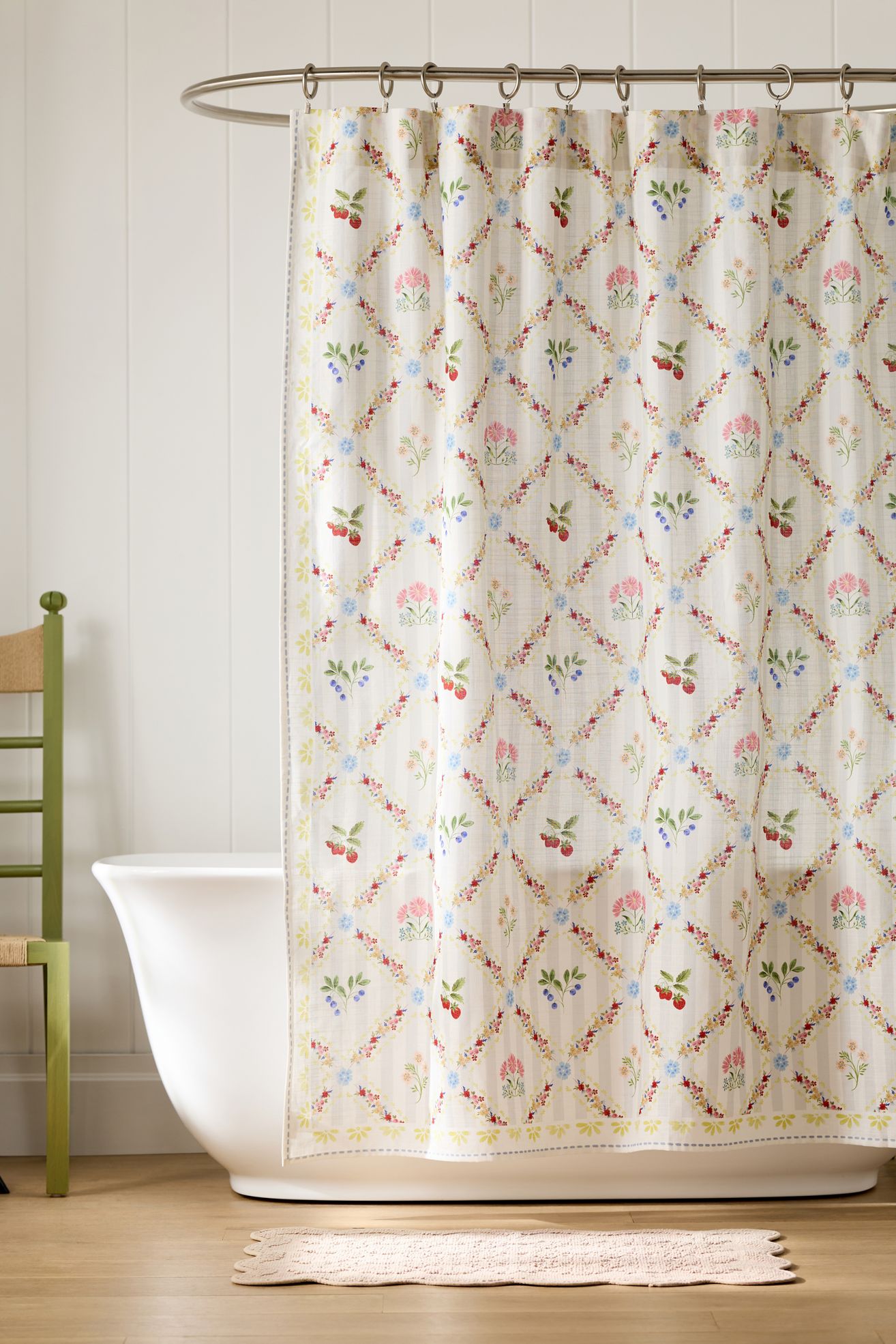The Printed Cotton Slub Shower Curtain Collection - Astrid, 72" x 72"