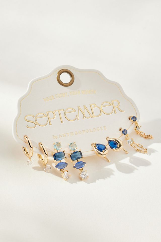 Birthstone Earrings, Set of 4