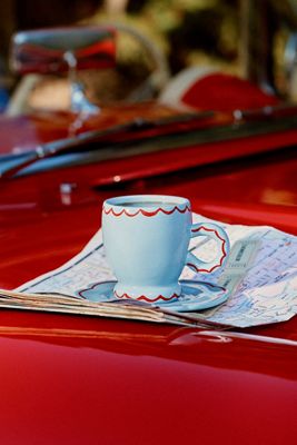 Damson Madder Stoneware Espresso Cup & Saucer