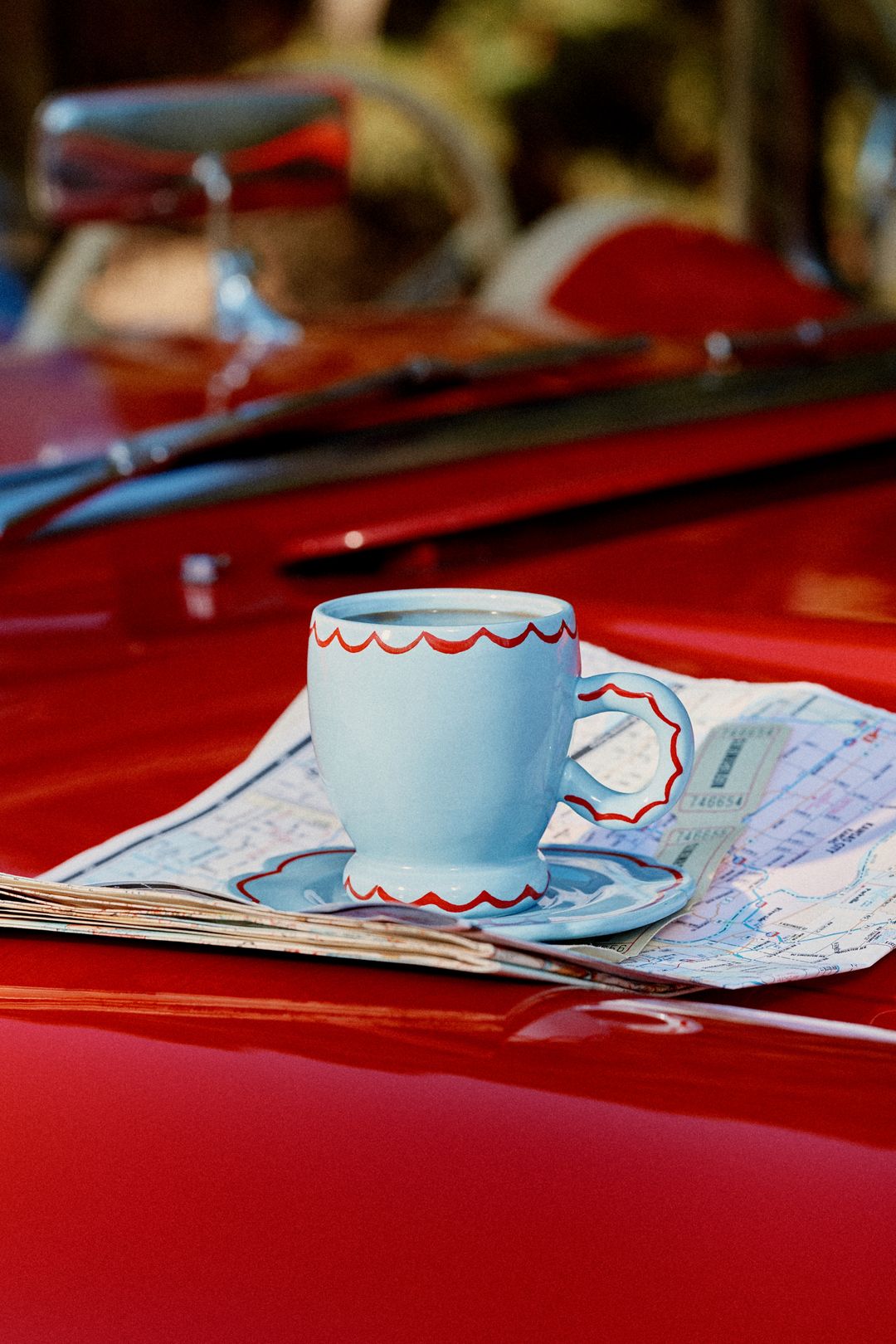 Damson Madder Stoneware Espresso Cup & Saucer - Blue, One Size