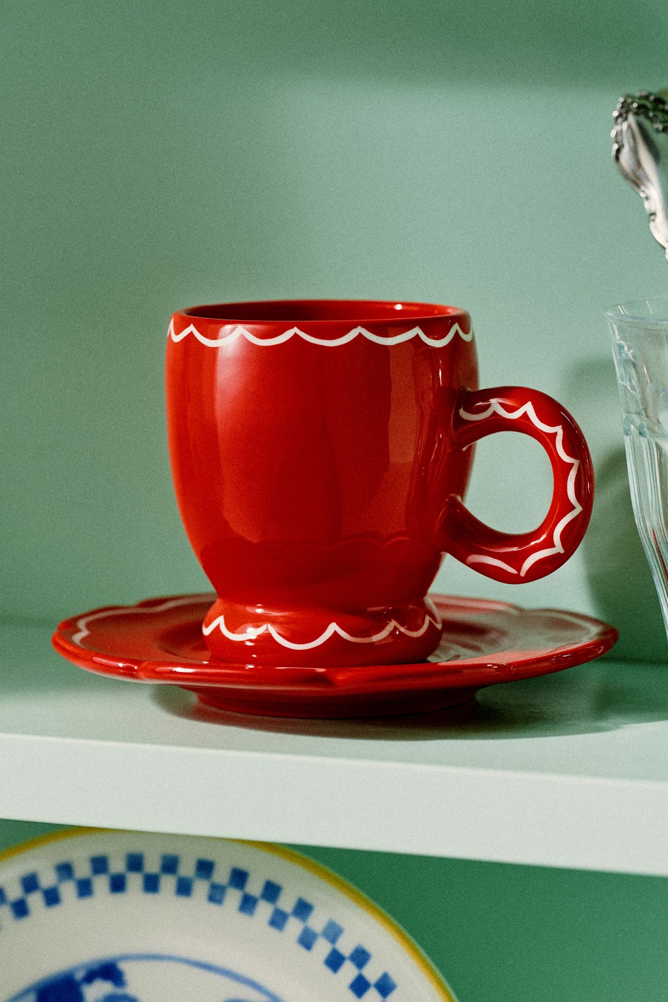 Damson Madder Stoneware Espresso Cup & Saucer - Red, One Size