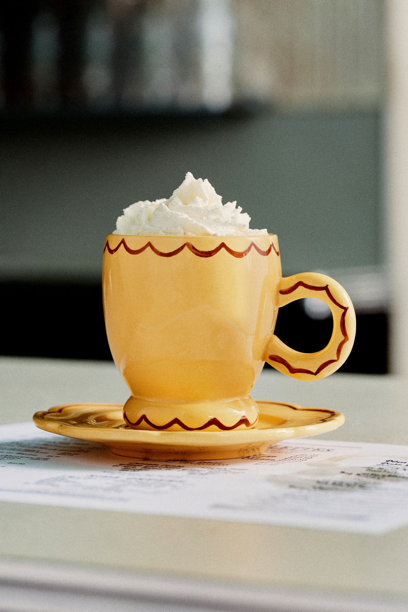 Damson Madder Stoneware Espresso Cup & Saucer - Light Yellow, One Size