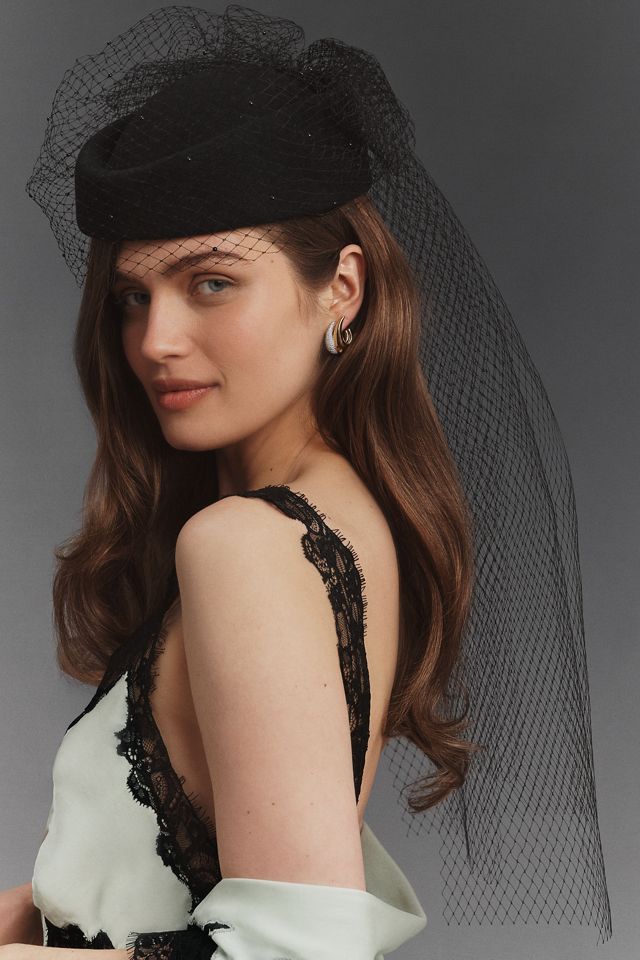 Twigs & Honey Pillbox Birdcage Hat #5