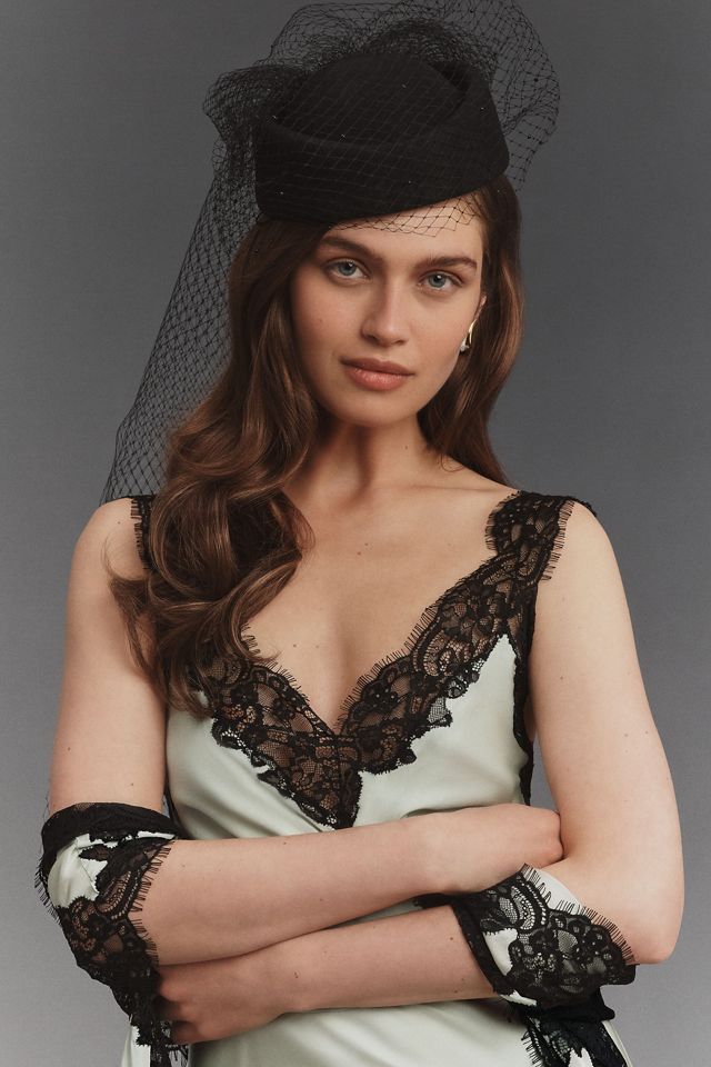 Twigs & Honey Pillbox Birdcage Hat #3