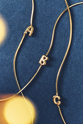 By Anthropologie Barely There Bubble Monogram Necklace