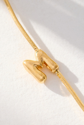 By Anthropologie Barely There Bubble Monogram Necklace