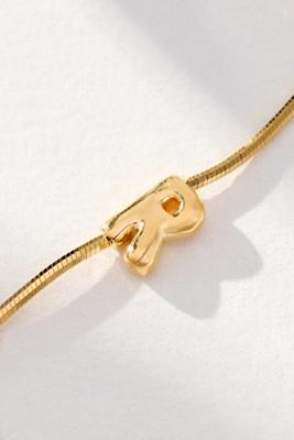 By Anthropologie Barely There Bubble Monogram Necklace