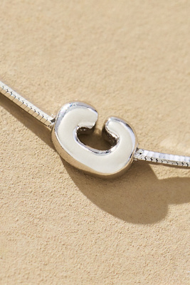 By Anthropologie Barely There Bubble Monogram Necklace In Metallic