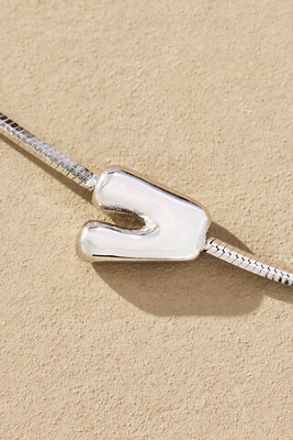 By Anthropologie Barely There Bubble Monogram Necklace In Metallic