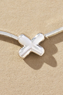 By Anthropologie Barely There Bubble Monogram Necklace In Metallic