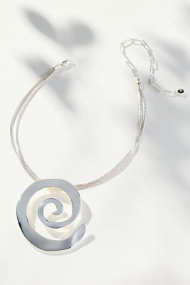 Ettika Aura Swirl Pendant Necklace In White