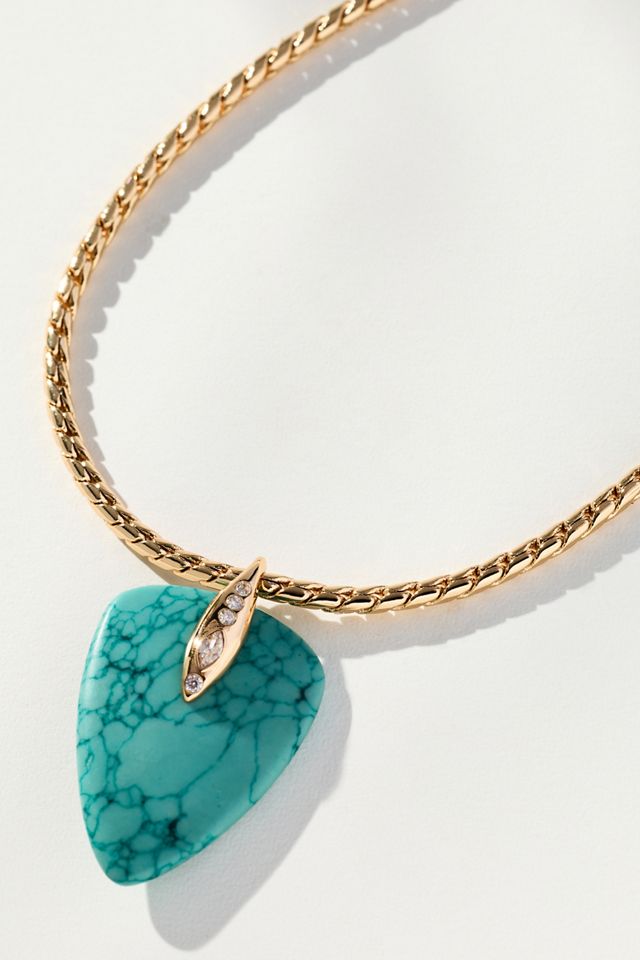 Ettika Turquoise Solstice Pendant Choker Necklace #1
