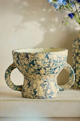 Patterned Papier Mache Vase, Sun Print