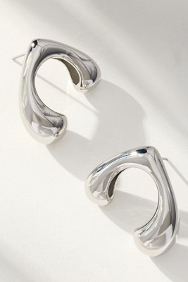 By Anthropologie Mod Wishbone Post Earrings In Silver