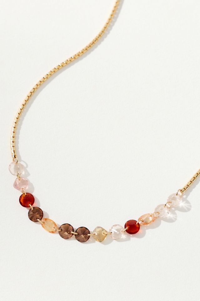 Delicate Chain Crystal Necklace #1