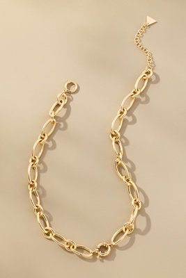 By Anthropologie Linked & Locked Chunky Necklace In Gold