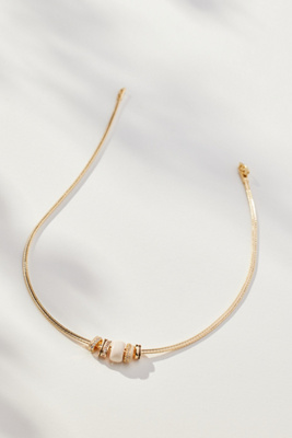By Anthropologie Donut Charm Collar Necklace In White