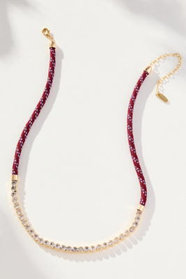 By Anthropologie Corded Crystal Necklace In Gold