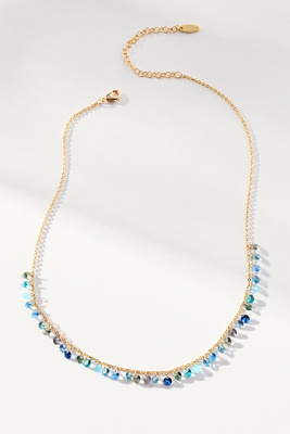 By Anthropologie Delicate Colorful Beaded Necklace In Gray