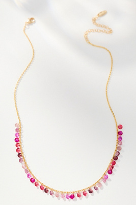 By Anthropologie Delicate Colorful Beaded Necklace In Multi