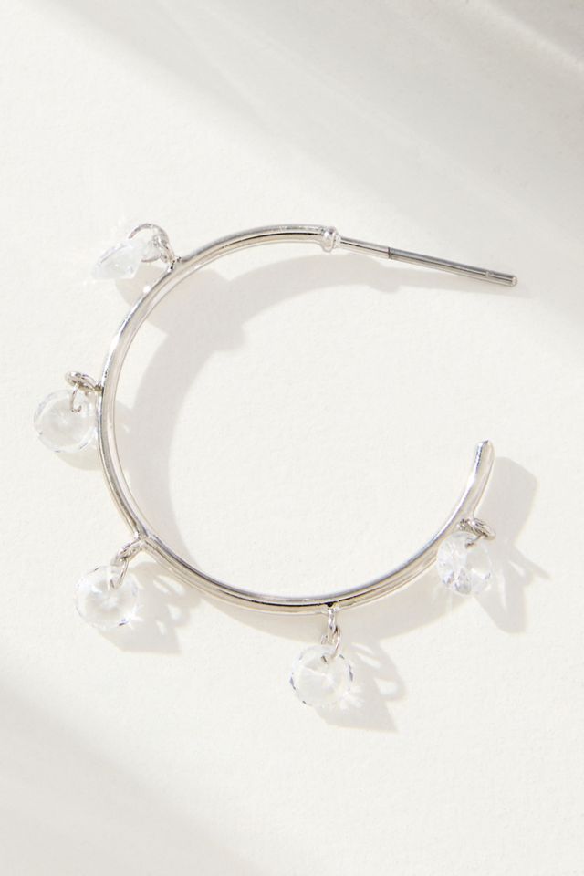 Pavé Stone Hoop Earrings #1