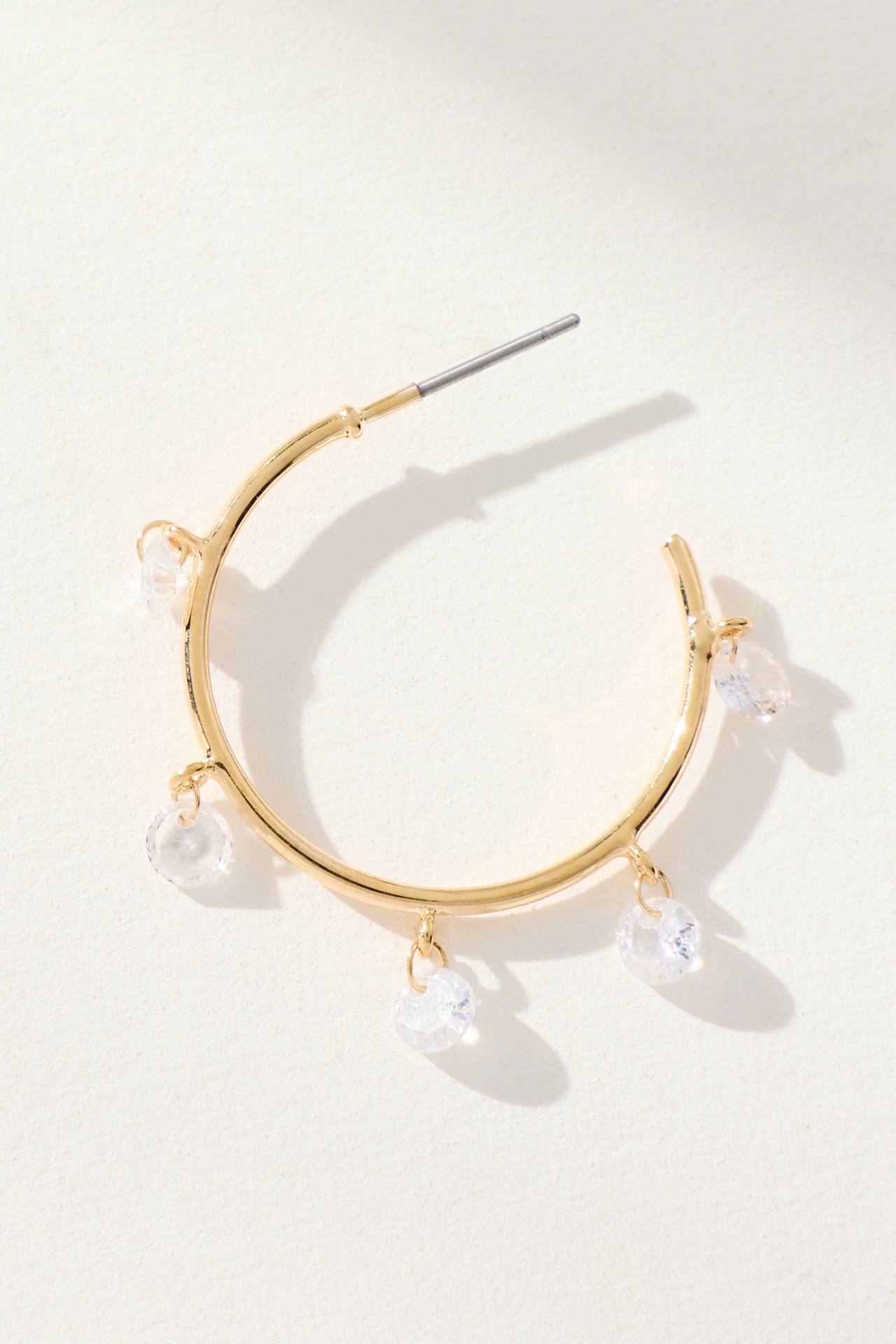 Pavé Stone Hoop Earrings
