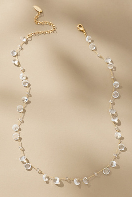 By Anthropologie Floating Crystal Necklace In Gold
